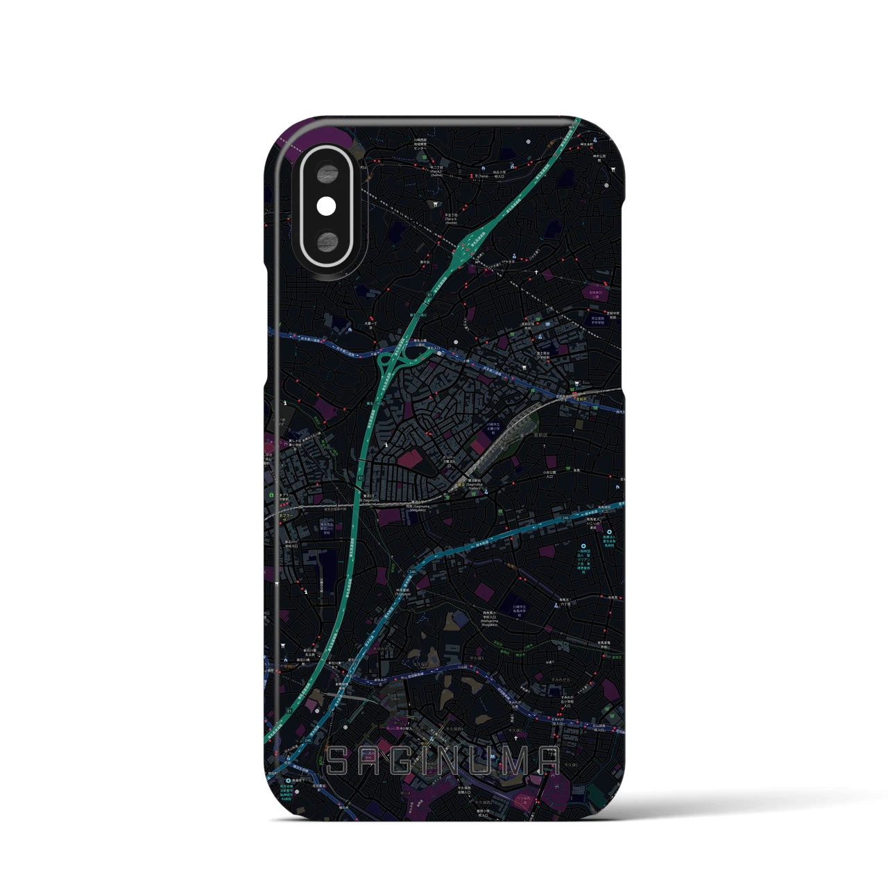 【鷺沼(神奈川県)】地図柄iPhoneケース(バックカバータイプ)