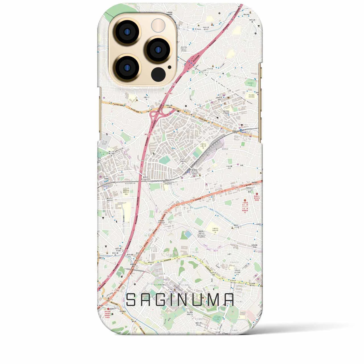 【鷺沼(神奈川県)】地図柄iPhoneケース(バックカバータイプ)