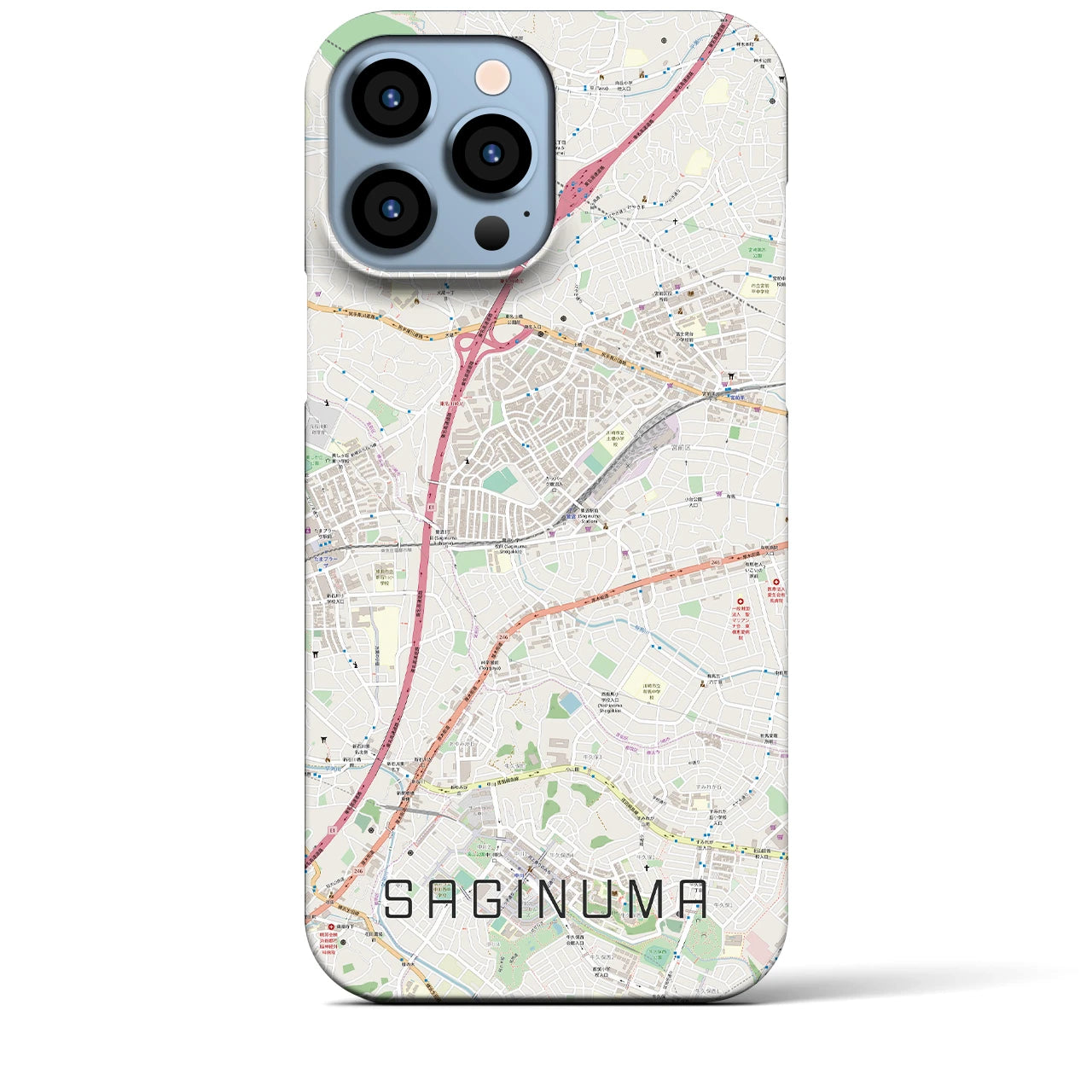 【鷺沼(神奈川県)】地図柄iPhoneケース(バックカバータイプ)
