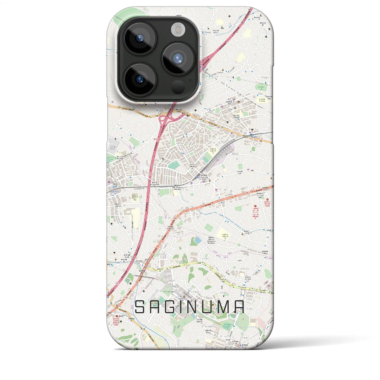 【鷺沼(神奈川県)】地図柄iPhoneケース(バックカバータイプ)