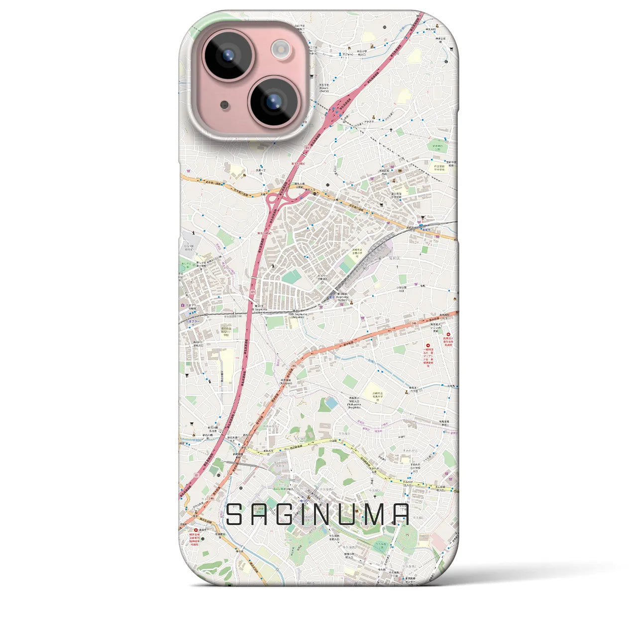【鷺沼(神奈川県)】地図柄iPhoneケース(バックカバータイプ)