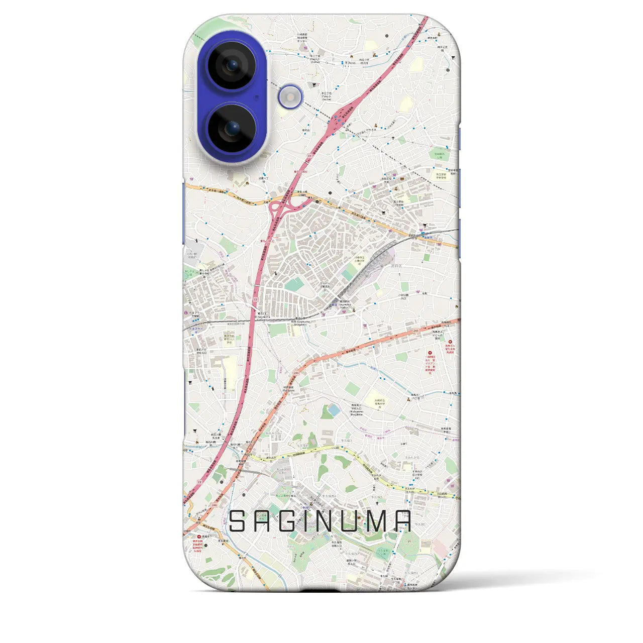 【鷺沼(神奈川県)】地図柄iPhoneケース(バックカバータイプ)