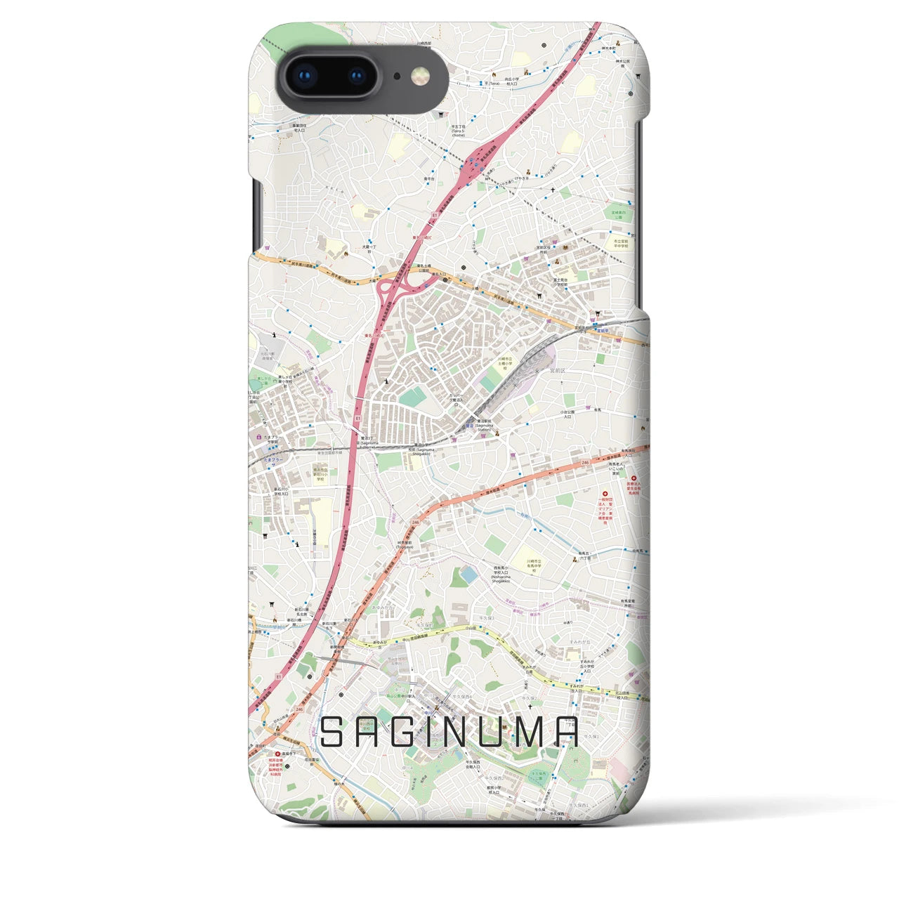 【鷺沼(神奈川県)】地図柄iPhoneケース(バックカバータイプ)