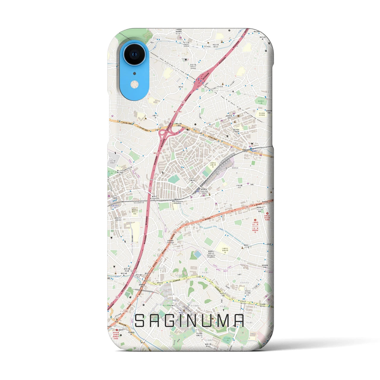 【鷺沼(神奈川県)】地図柄iPhoneケース(バックカバータイプ)