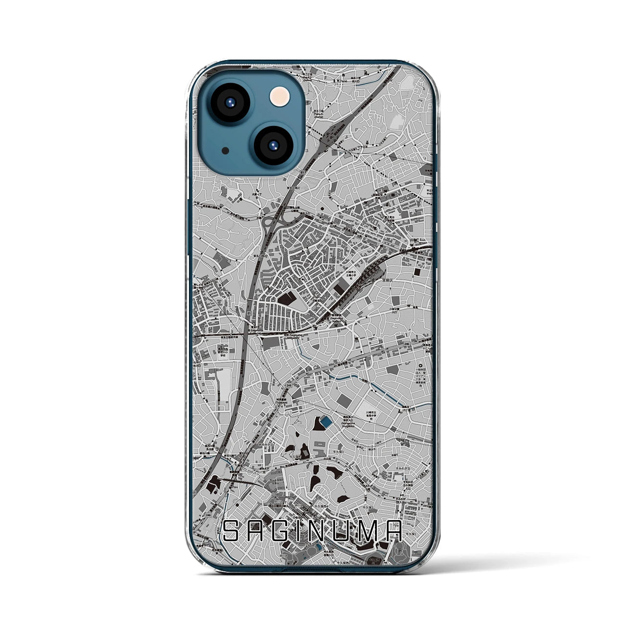 【鷺沼(神奈川県)】地図柄iPhoneケース(クリアタイプ)