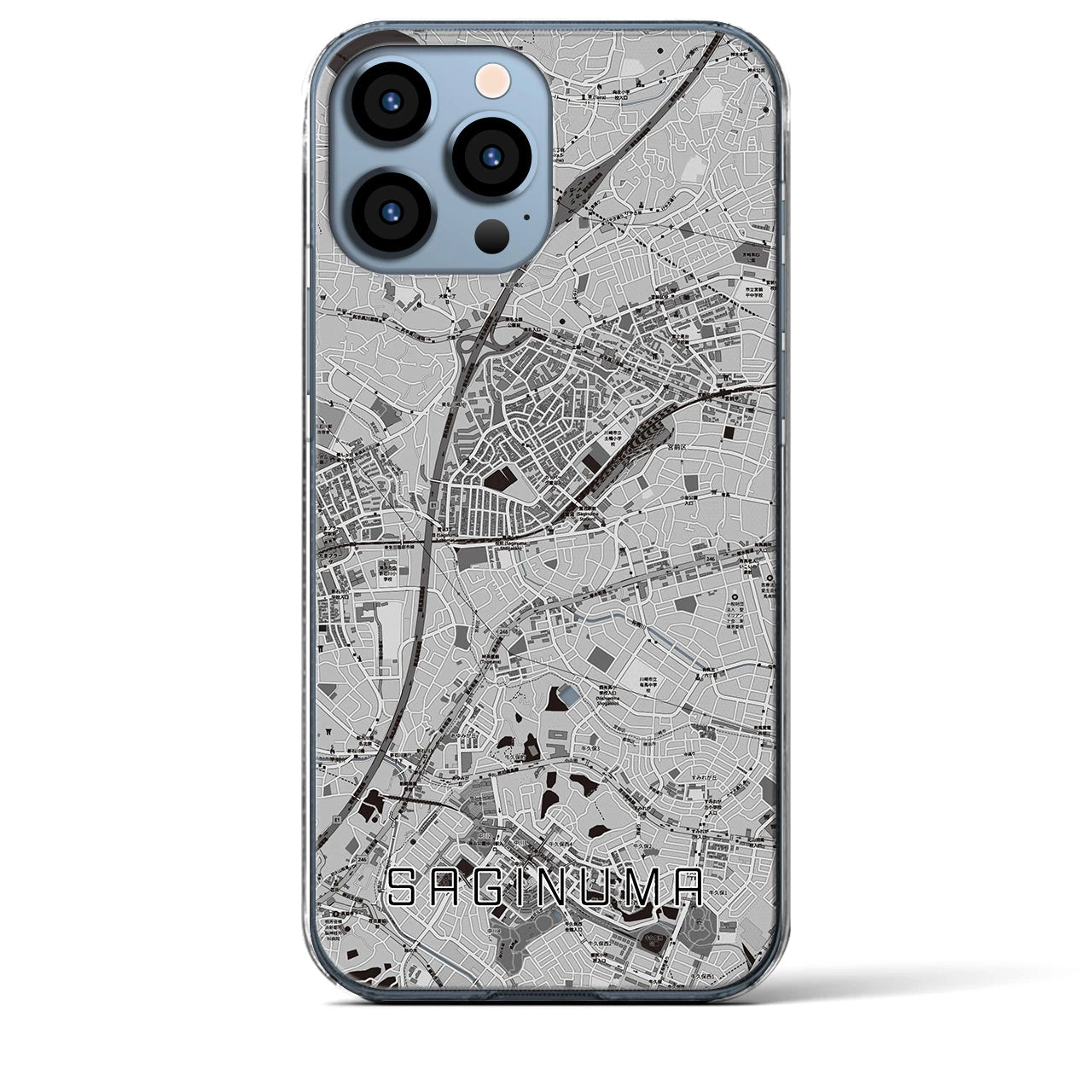 【鷺沼(神奈川県)】地図柄iPhoneケース(クリアタイプ)