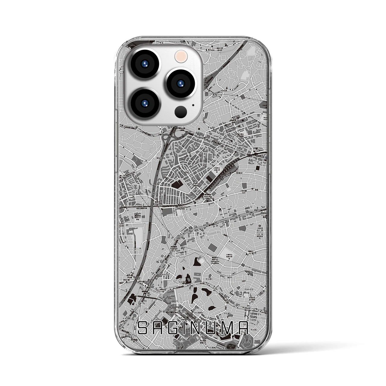 【鷺沼(神奈川県)】地図柄iPhoneケース(クリアタイプ)