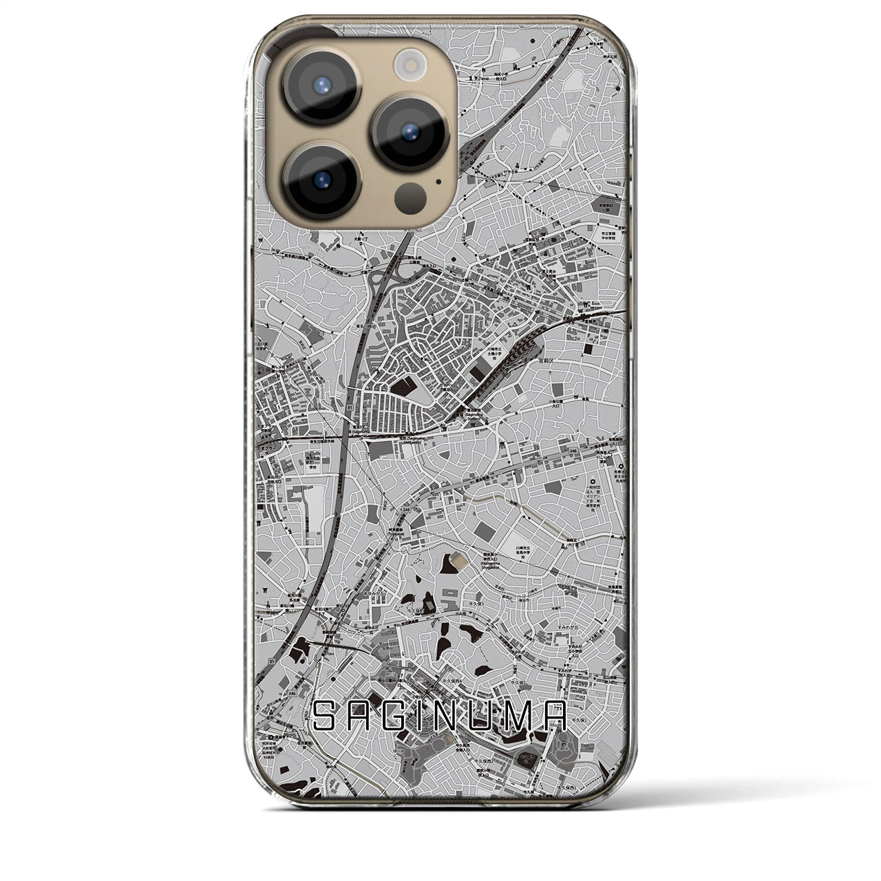 【鷺沼(神奈川県)】地図柄iPhoneケース(クリアタイプ)