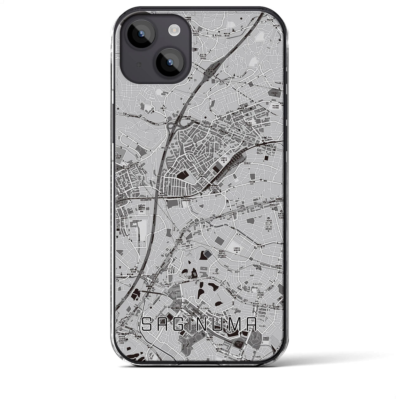 【鷺沼(神奈川県)】地図柄iPhoneケース(クリアタイプ)