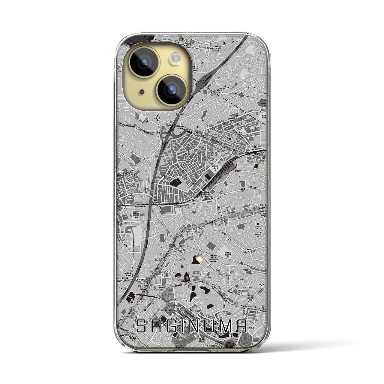 【鷺沼(神奈川県)】地図柄iPhoneケース(クリアタイプ)