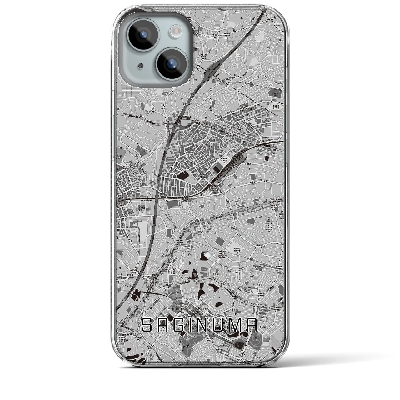 【鷺沼(神奈川県)】地図柄iPhoneケース(クリアタイプ)