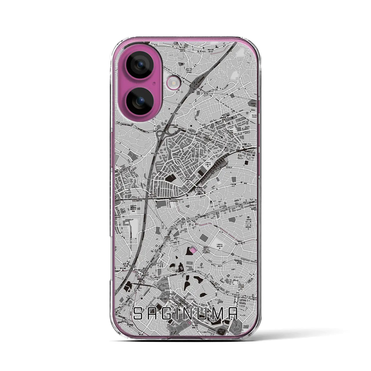 【鷺沼(神奈川県)】地図柄iPhoneケース(クリアタイプ)