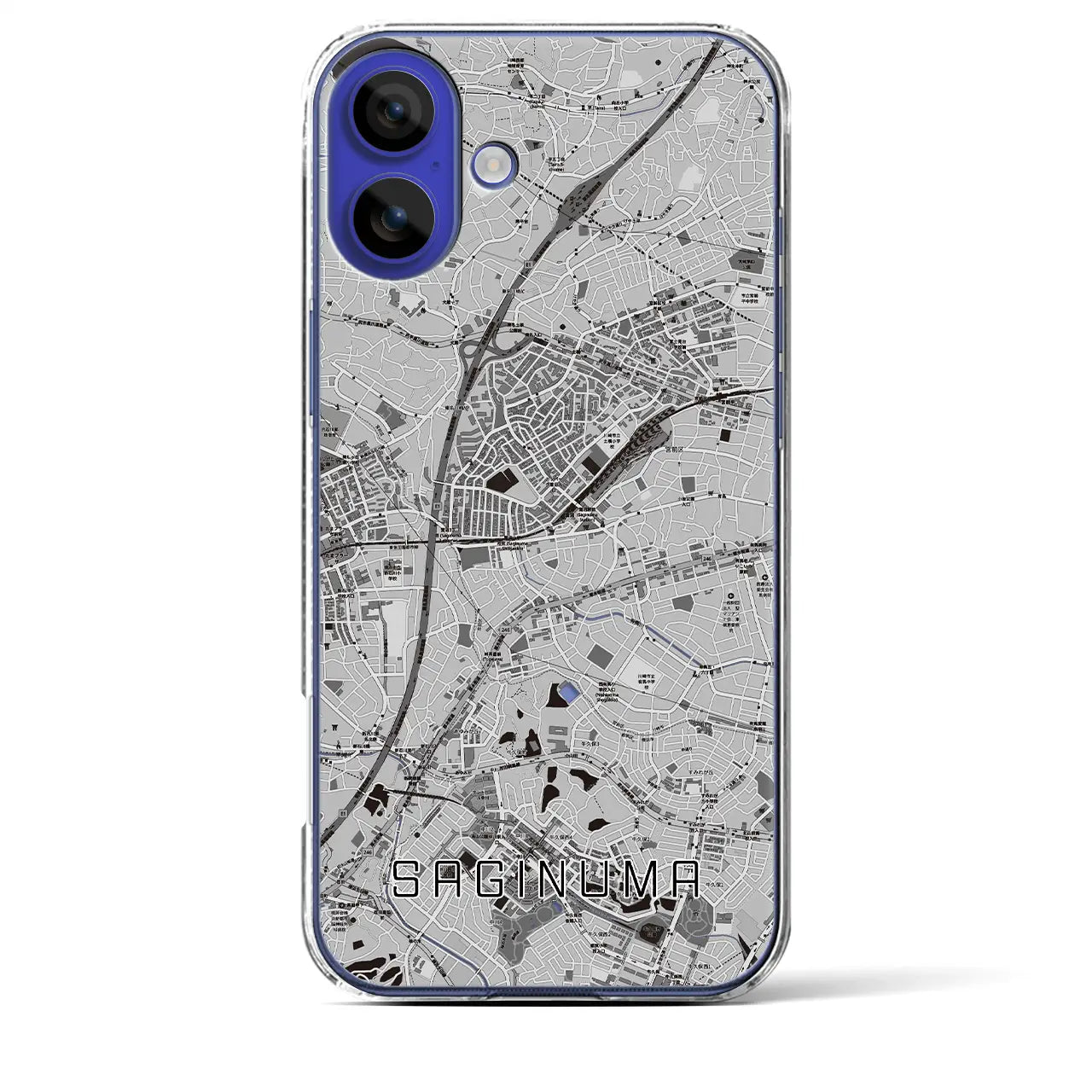 【鷺沼(神奈川県)】地図柄iPhoneケース(クリアタイプ)