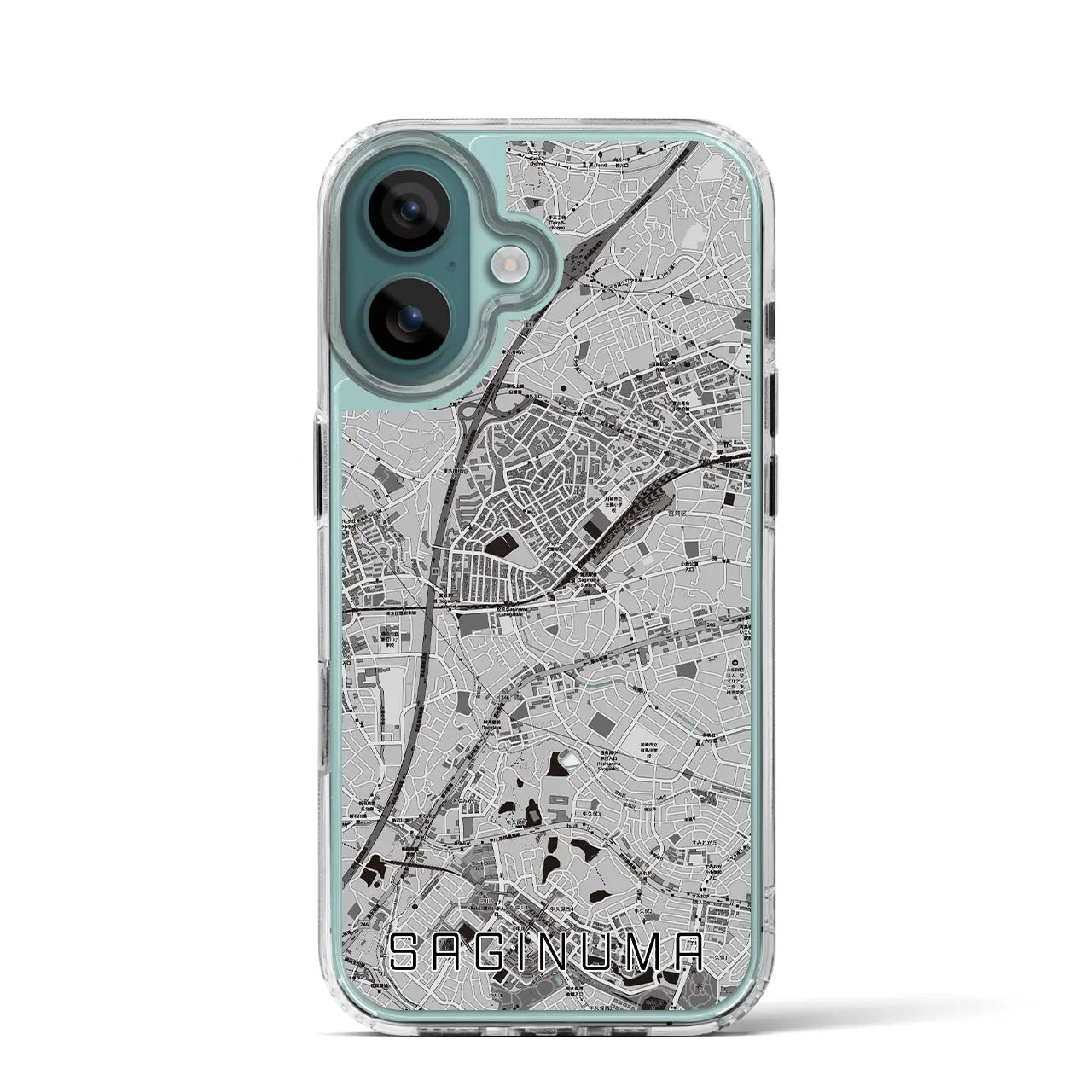 【鷺沼(神奈川県)】地図柄iPhoneケース(MagSafeタイプ)モノトーン・iPhone 16 Pro 用