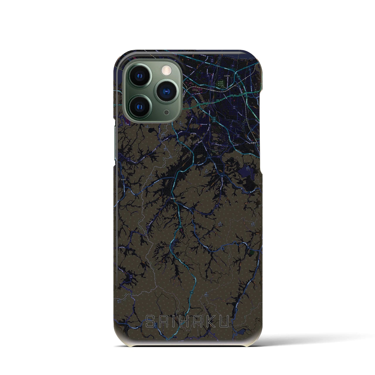 【西伯(鳥取県)】地図柄iPhoneケース(バックカバータイプ)