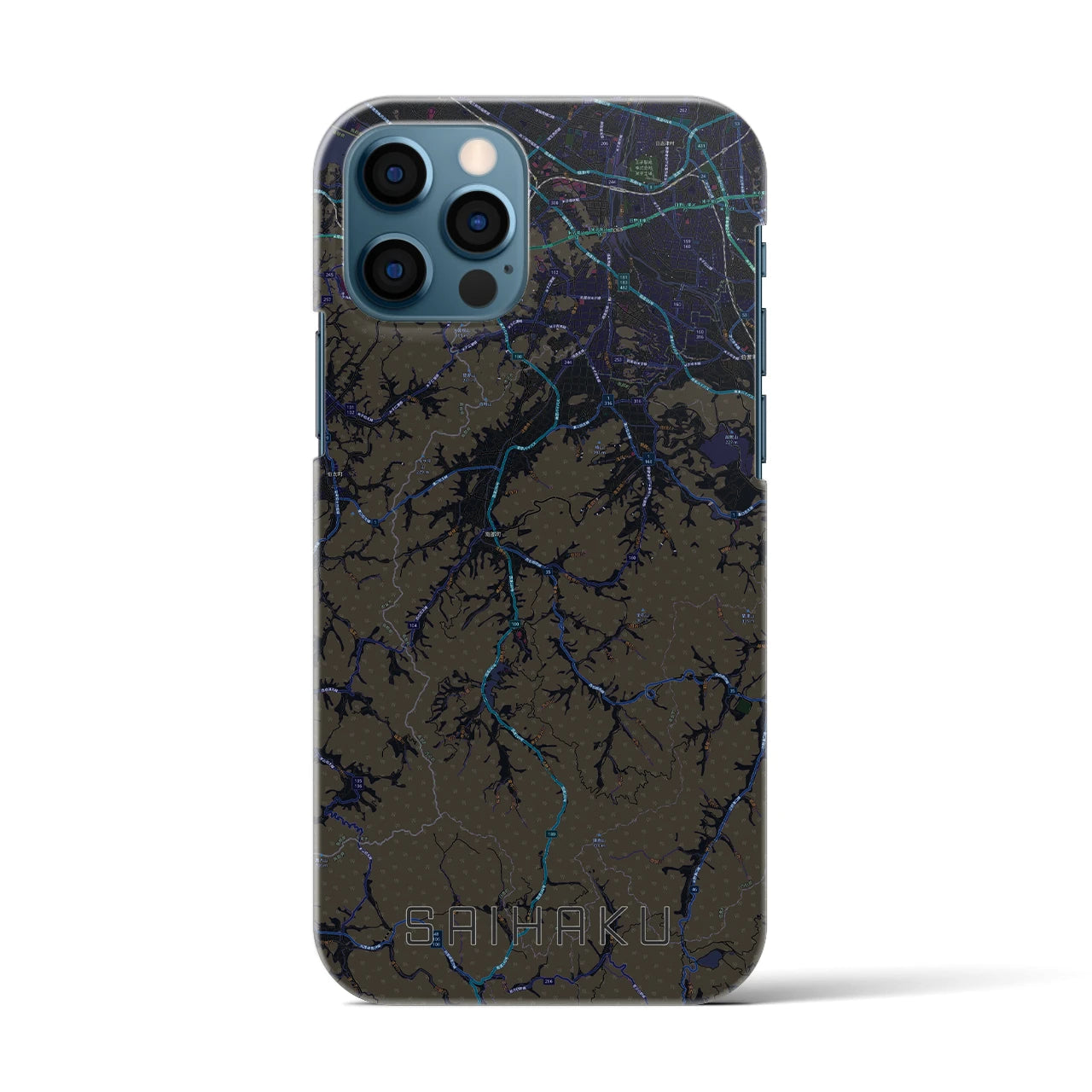 【西伯(鳥取県)】地図柄iPhoneケース(バックカバータイプ)