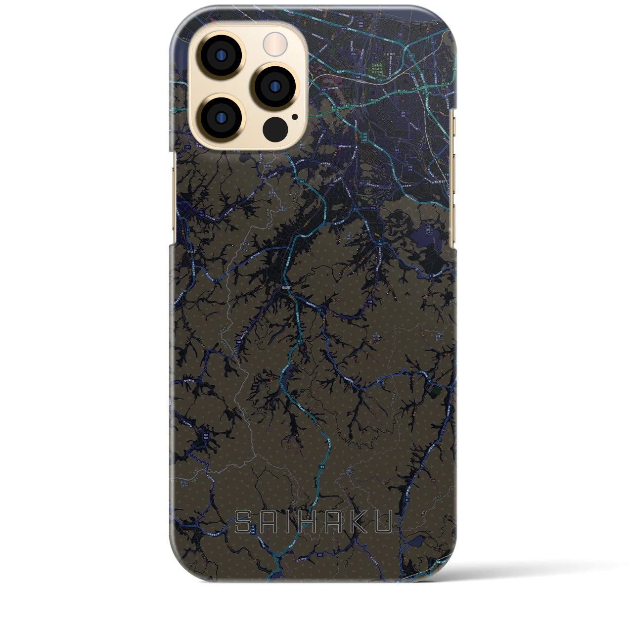 【西伯(鳥取県)】地図柄iPhoneケース(バックカバータイプ)