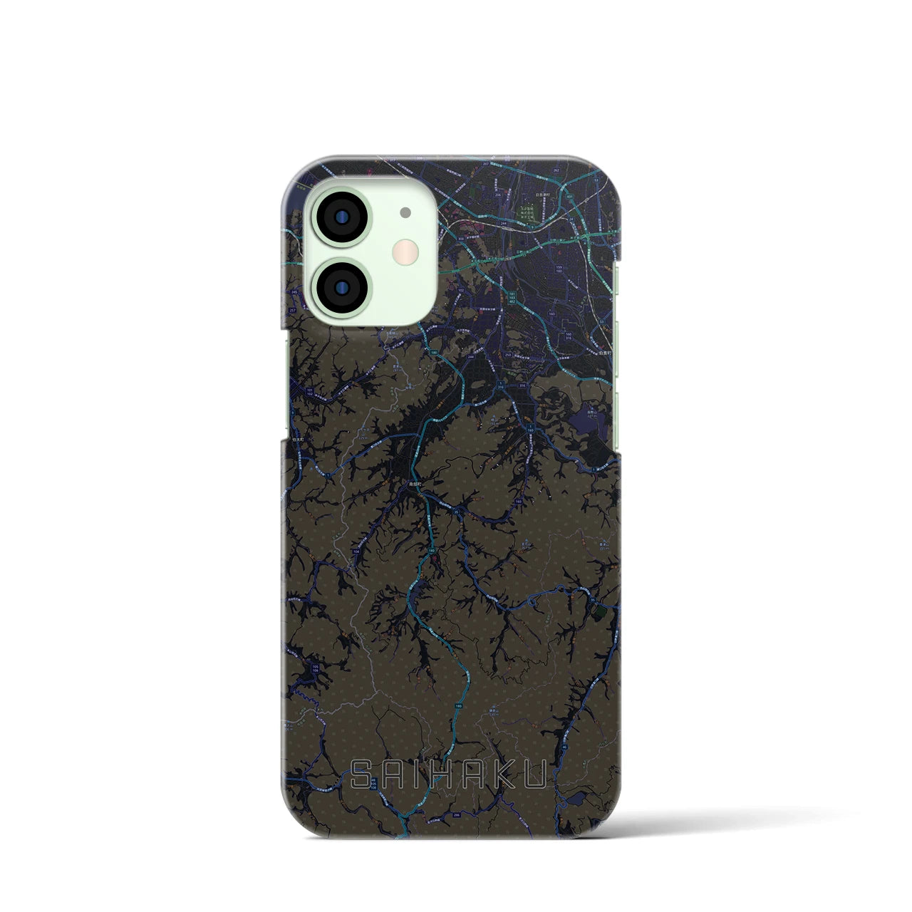 【西伯(鳥取県)】地図柄iPhoneケース(バックカバータイプ)