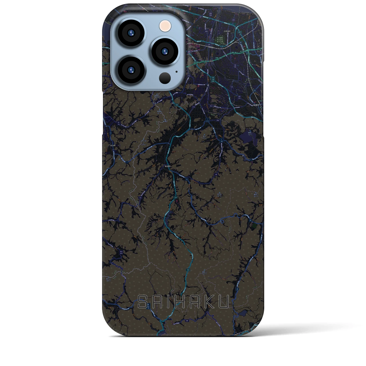 【西伯(鳥取県)】地図柄iPhoneケース(バックカバータイプ)