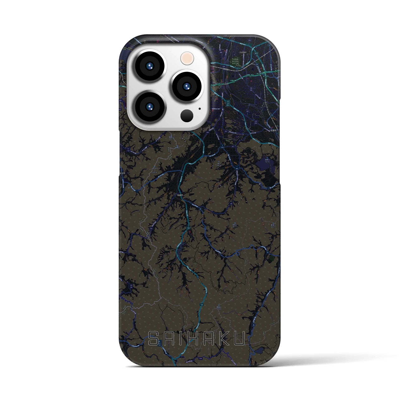 【西伯(鳥取県)】地図柄iPhoneケース(バックカバータイプ)