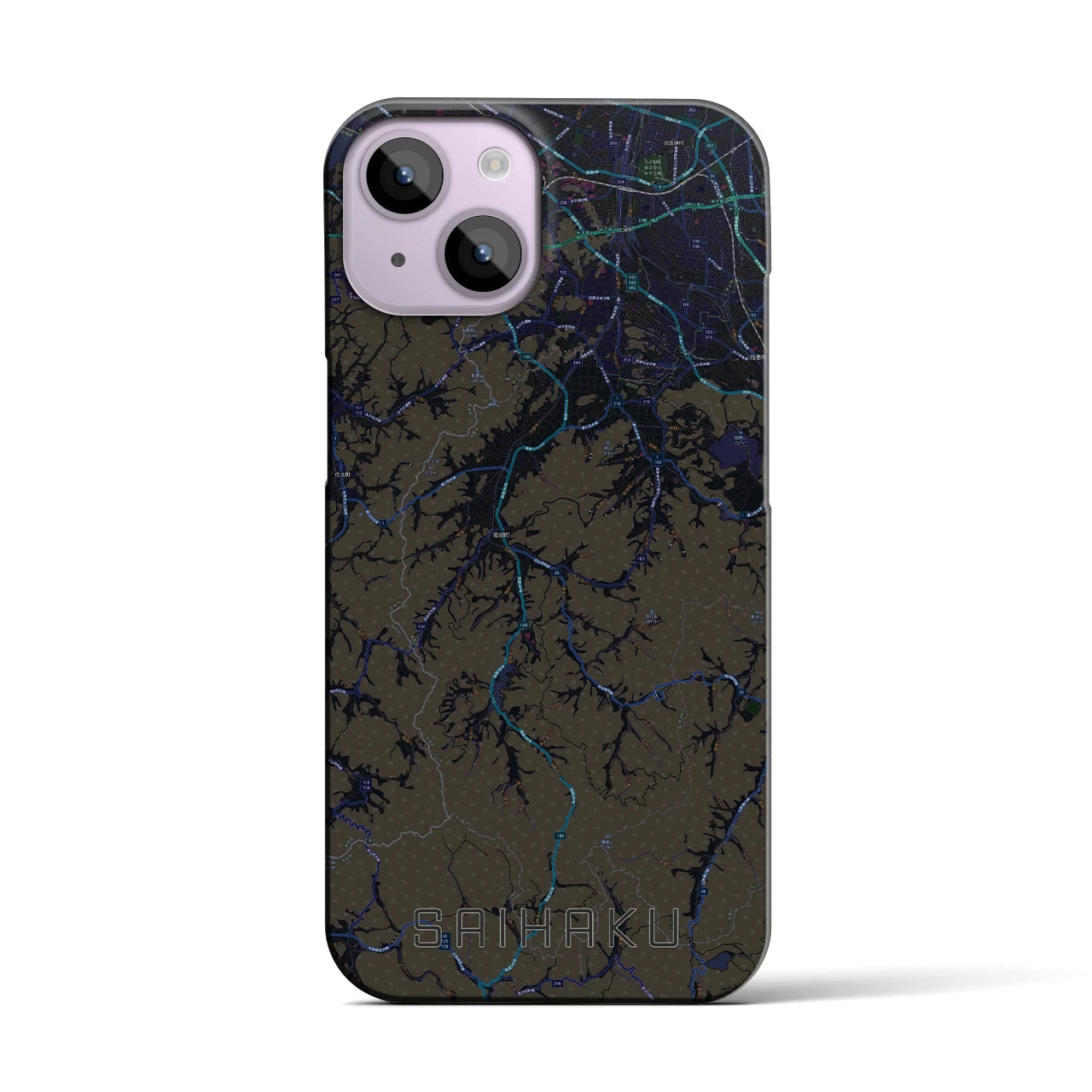 【西伯(鳥取県)】地図柄iPhoneケース(バックカバータイプ)