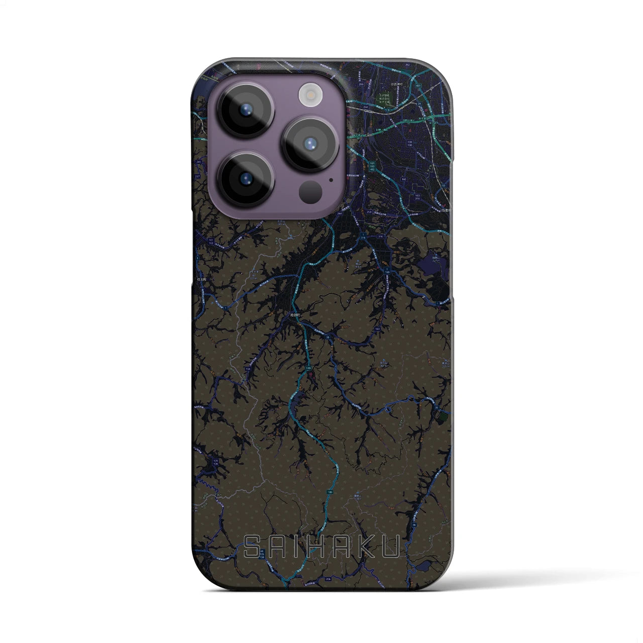 【西伯(鳥取県)】地図柄iPhoneケース(バックカバータイプ)