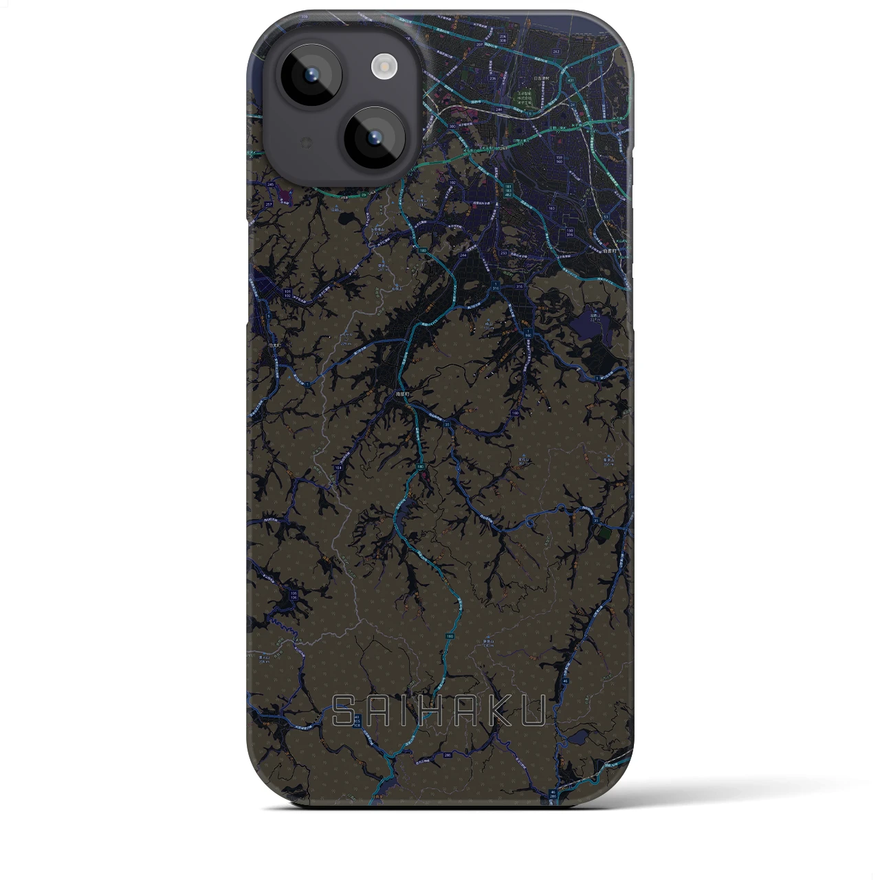 【西伯(鳥取県)】地図柄iPhoneケース(バックカバータイプ)