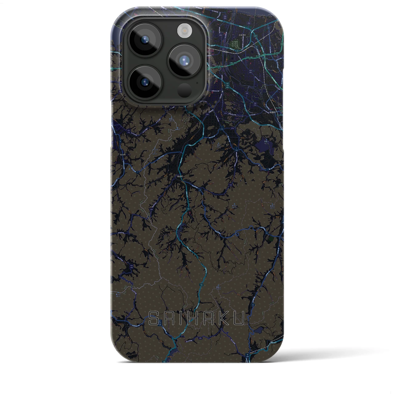 【西伯(鳥取県)】地図柄iPhoneケース(バックカバータイプ)