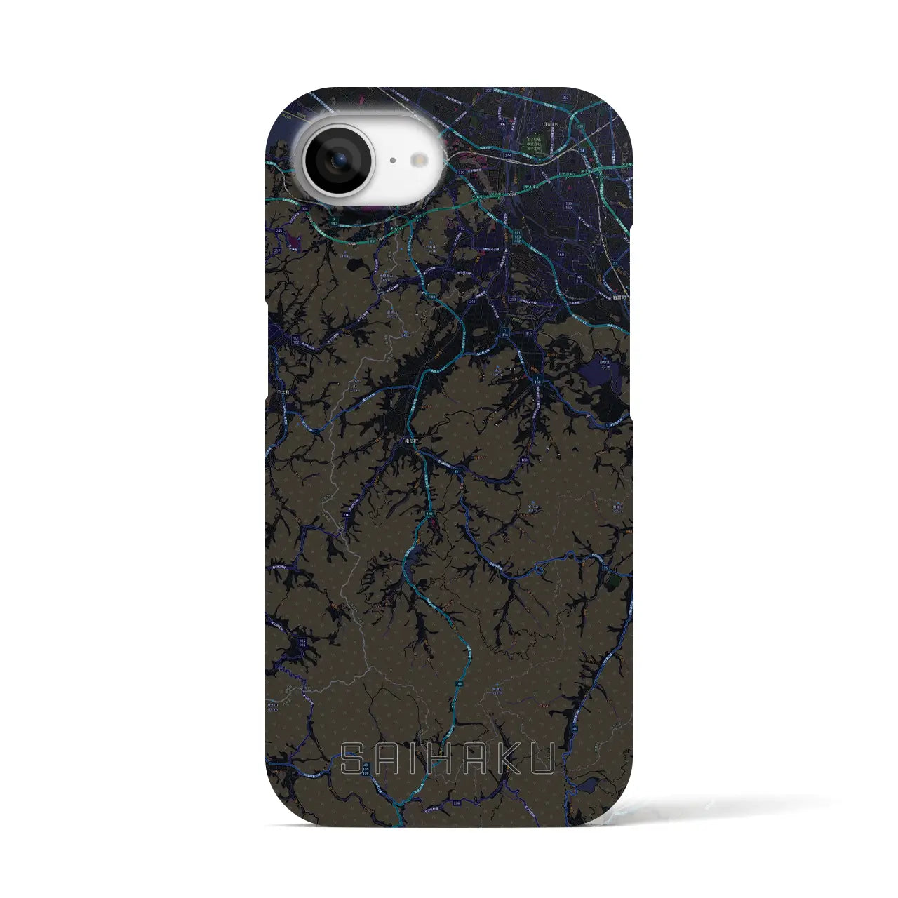 【西伯(鳥取県)】地図柄iPhoneケース(バックカバータイプ)