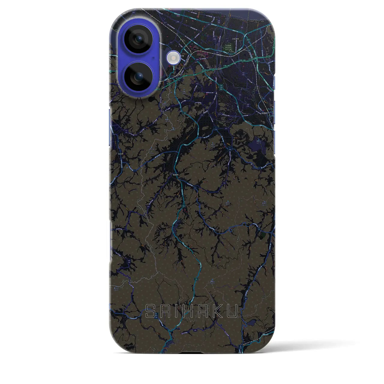 【西伯(鳥取県)】地図柄iPhoneケース(バックカバータイプ)