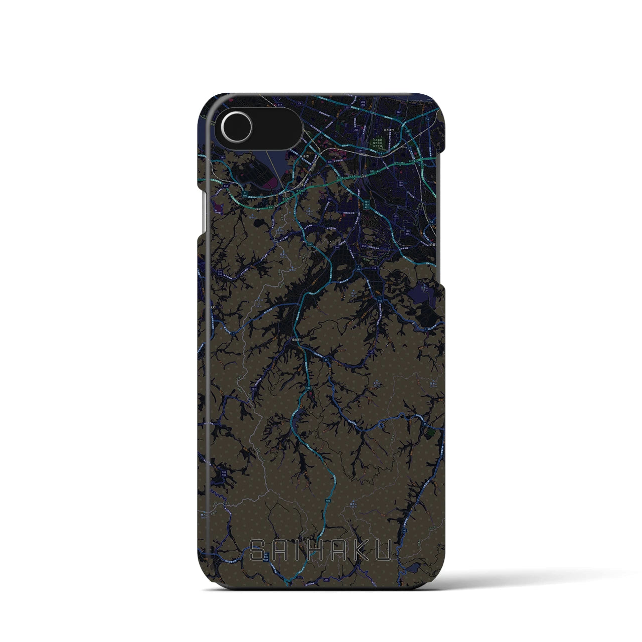 【西伯(鳥取県)】地図柄iPhoneケース(バックカバータイプ)