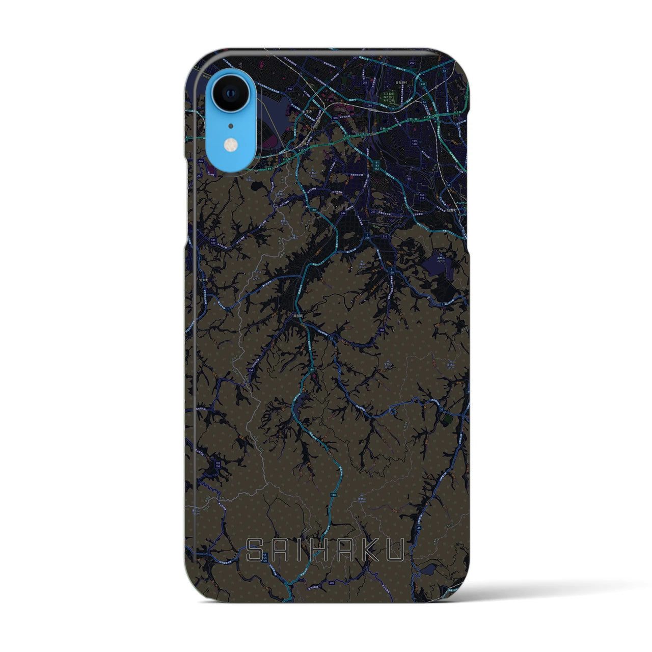 【西伯(鳥取県)】地図柄iPhoneケース(バックカバータイプ)