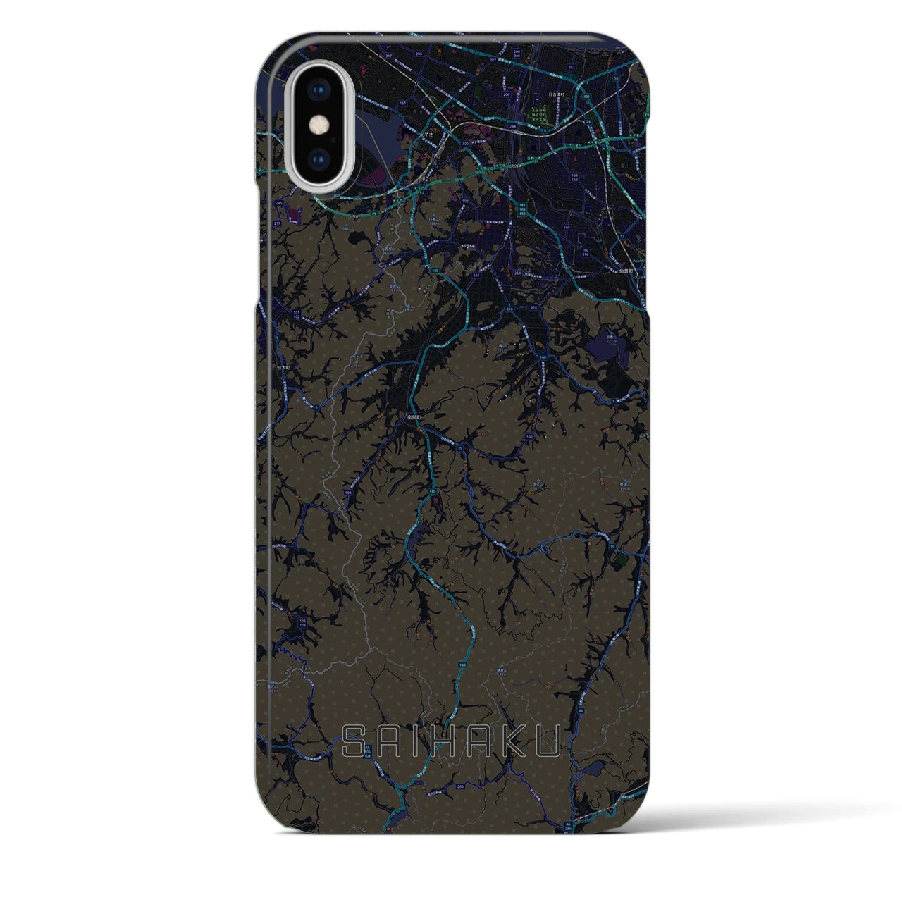 【西伯(鳥取県)】地図柄iPhoneケース(バックカバータイプ)