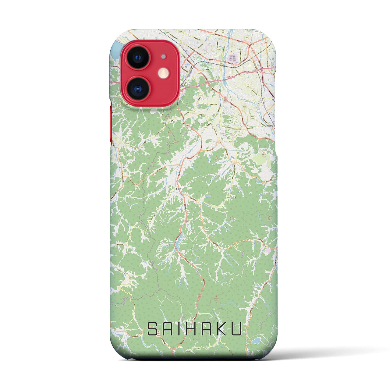 【西伯(鳥取県)】地図柄iPhoneケース(バックカバータイプ)