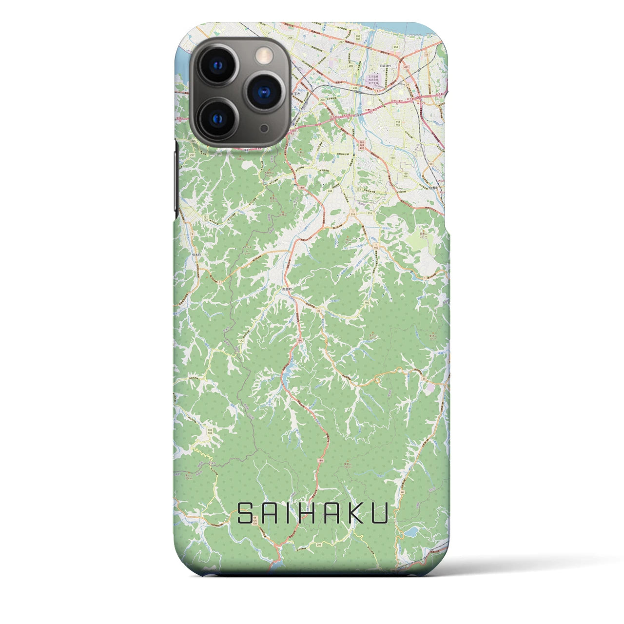 【西伯(鳥取県)】地図柄iPhoneケース(バックカバータイプ)