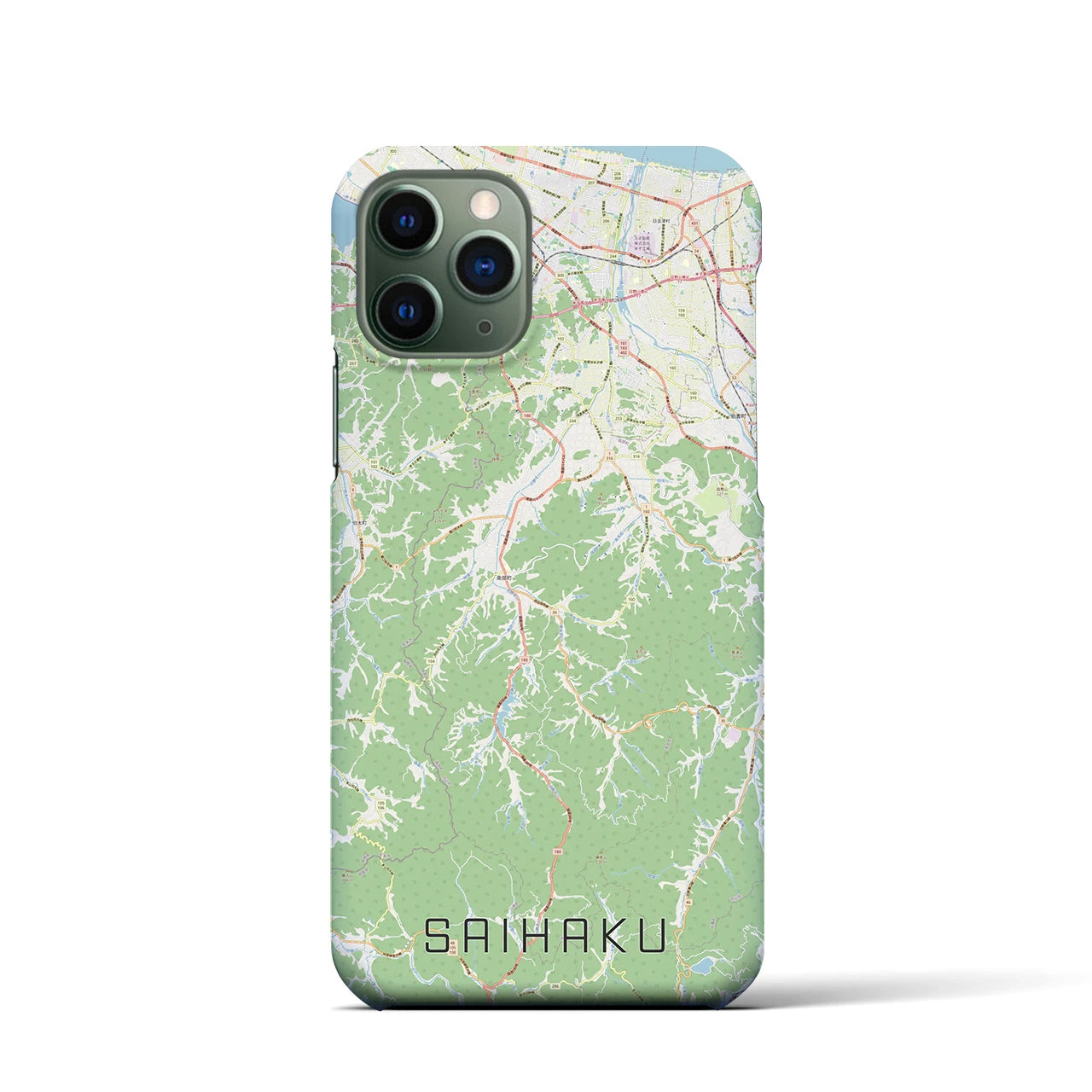 【西伯(鳥取県)】地図柄iPhoneケース(バックカバータイプ)
