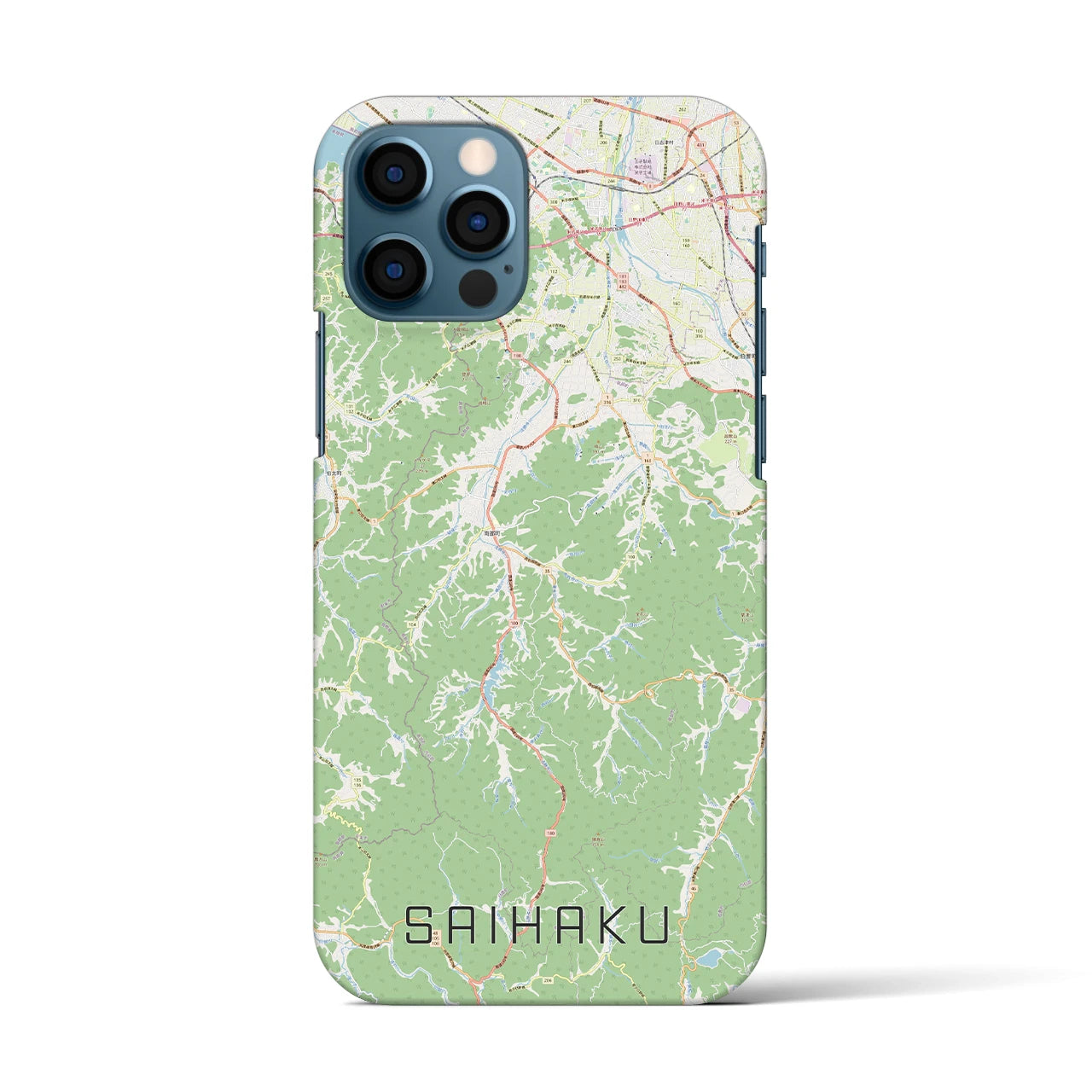 【西伯(鳥取県)】地図柄iPhoneケース(バックカバータイプ)