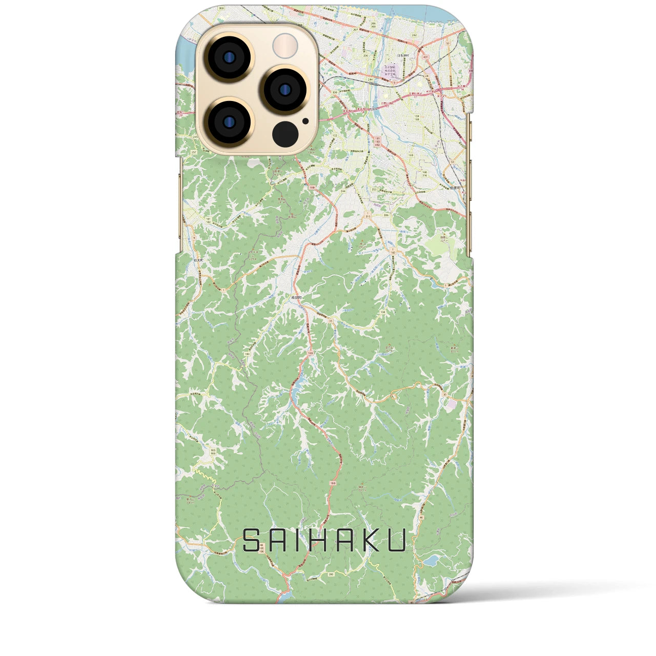【西伯(鳥取県)】地図柄iPhoneケース(バックカバータイプ)