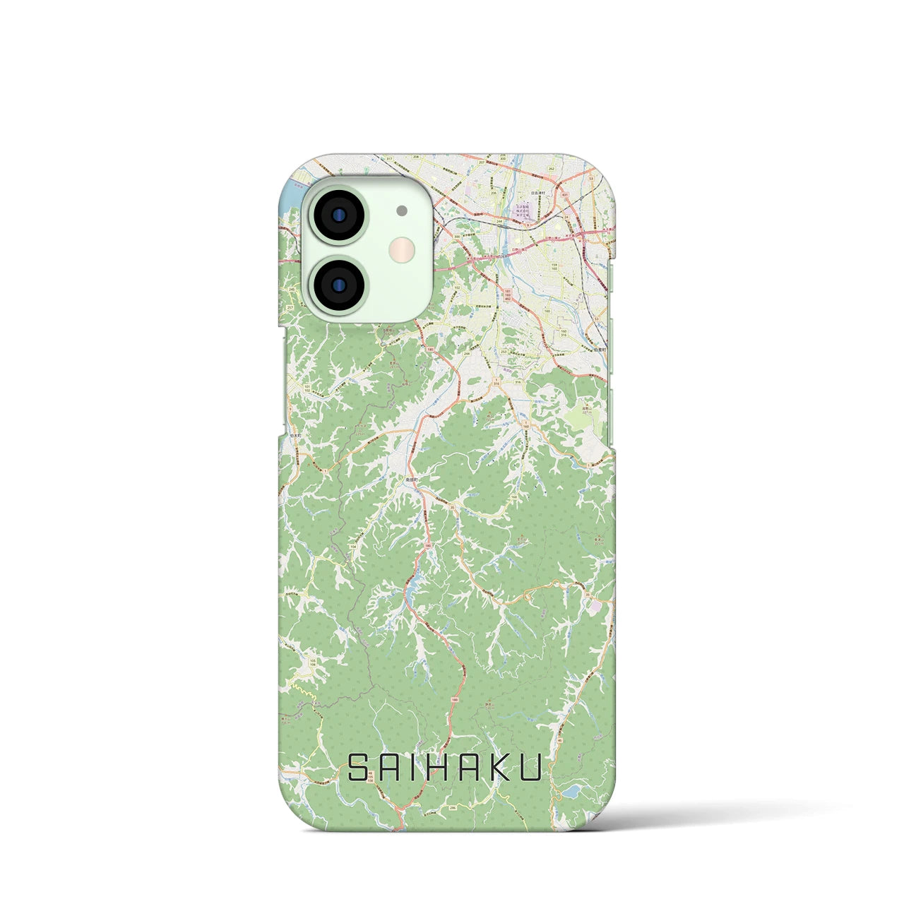 【西伯(鳥取県)】地図柄iPhoneケース(バックカバータイプ)