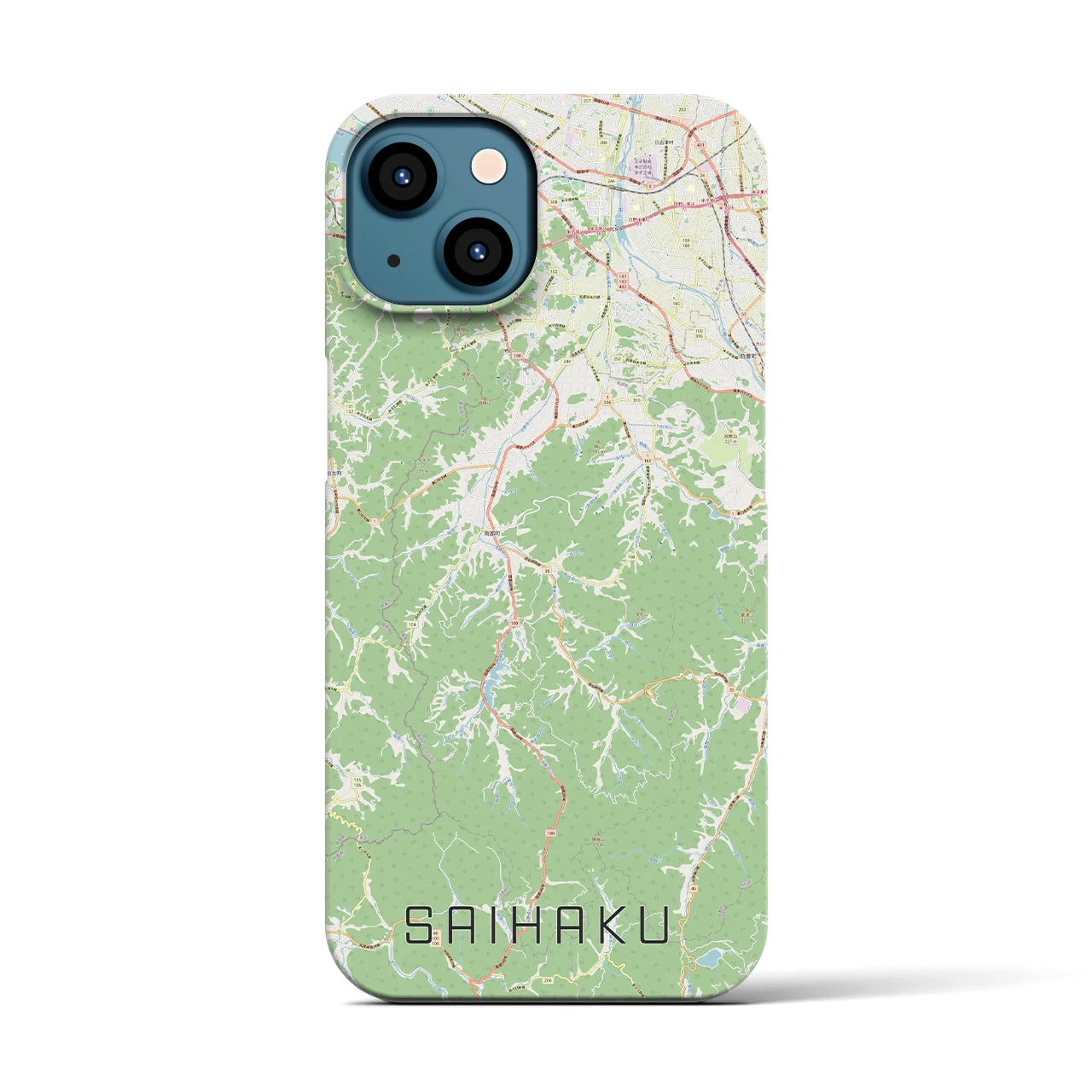 【西伯(鳥取県)】地図柄iPhoneケース(バックカバータイプ)