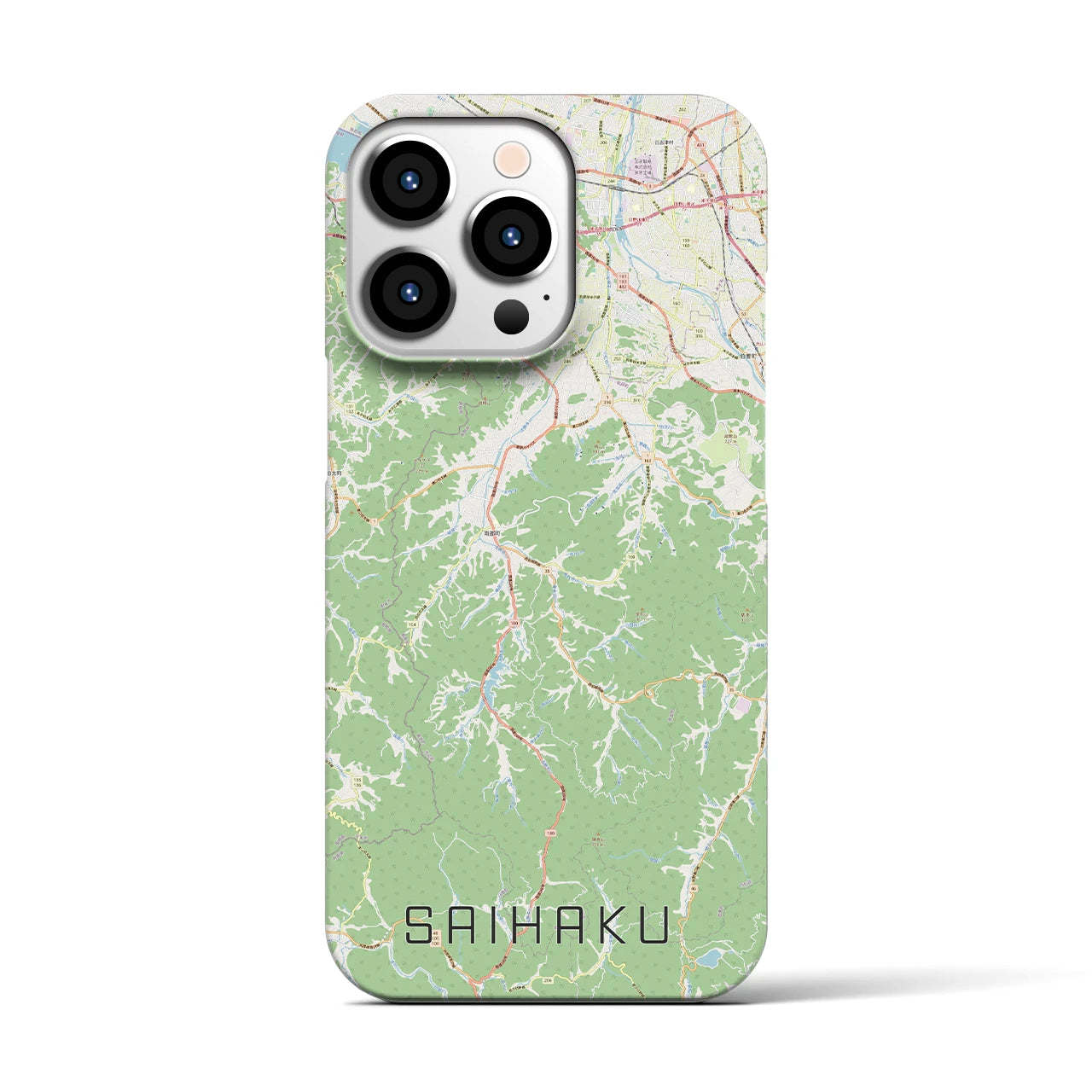 【西伯(鳥取県)】地図柄iPhoneケース(バックカバータイプ)