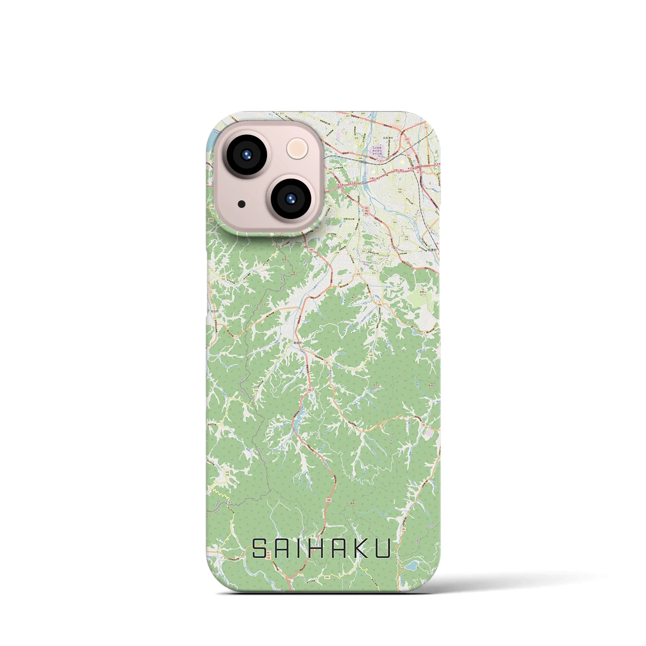 【西伯(鳥取県)】地図柄iPhoneケース(バックカバータイプ)