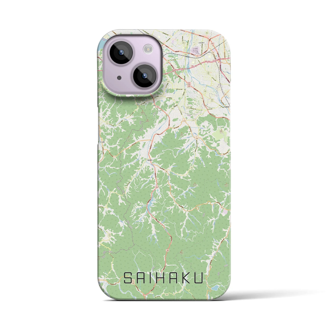 【西伯(鳥取県)】地図柄iPhoneケース(バックカバータイプ)