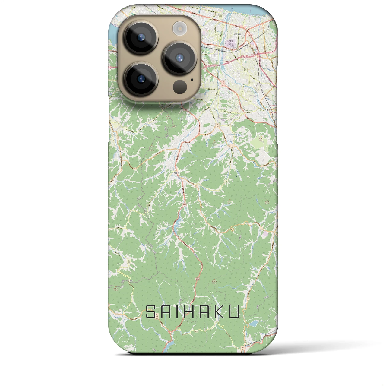 【西伯(鳥取県)】地図柄iPhoneケース(バックカバータイプ)