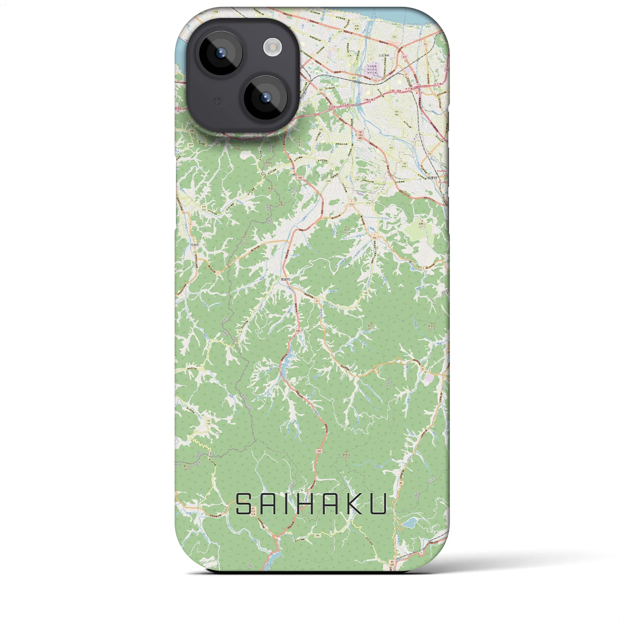 【西伯(鳥取県)】地図柄iPhoneケース(バックカバータイプ)
