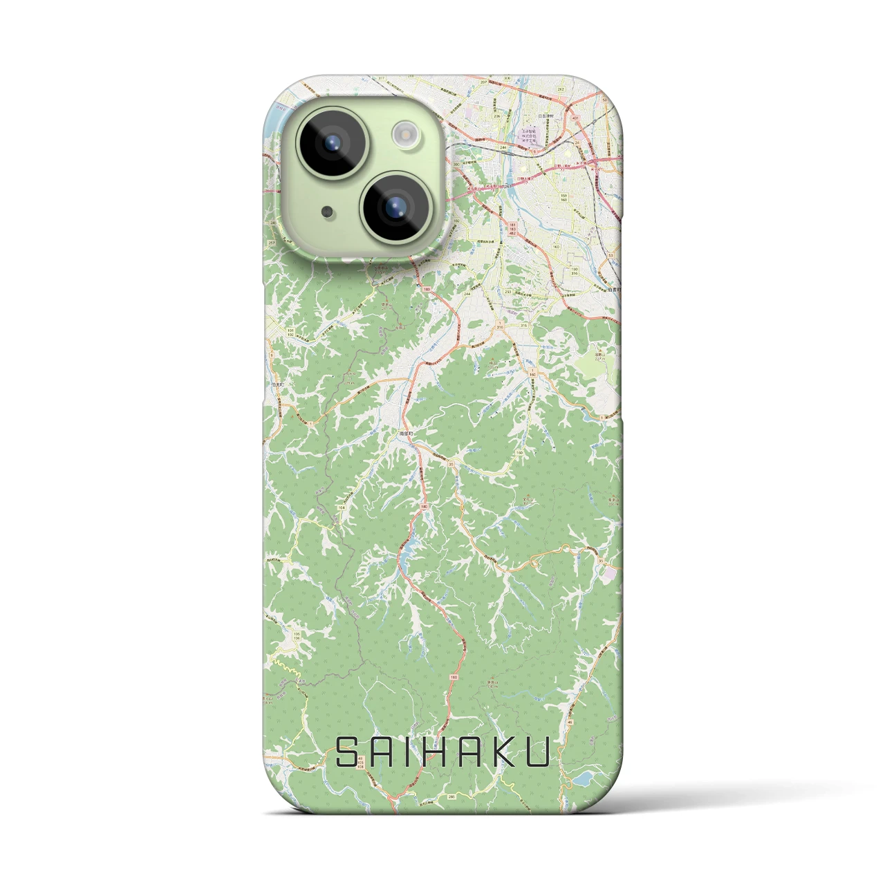 【西伯(鳥取県)】地図柄iPhoneケース(バックカバータイプ)
