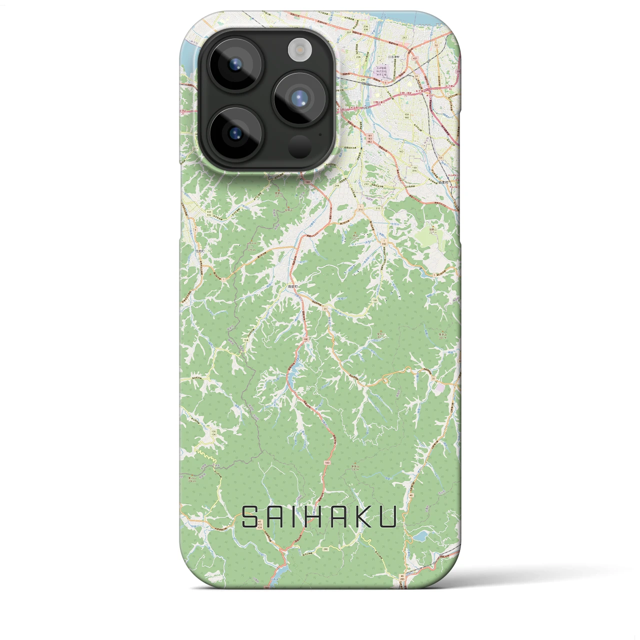 【西伯(鳥取県)】地図柄iPhoneケース(バックカバータイプ)