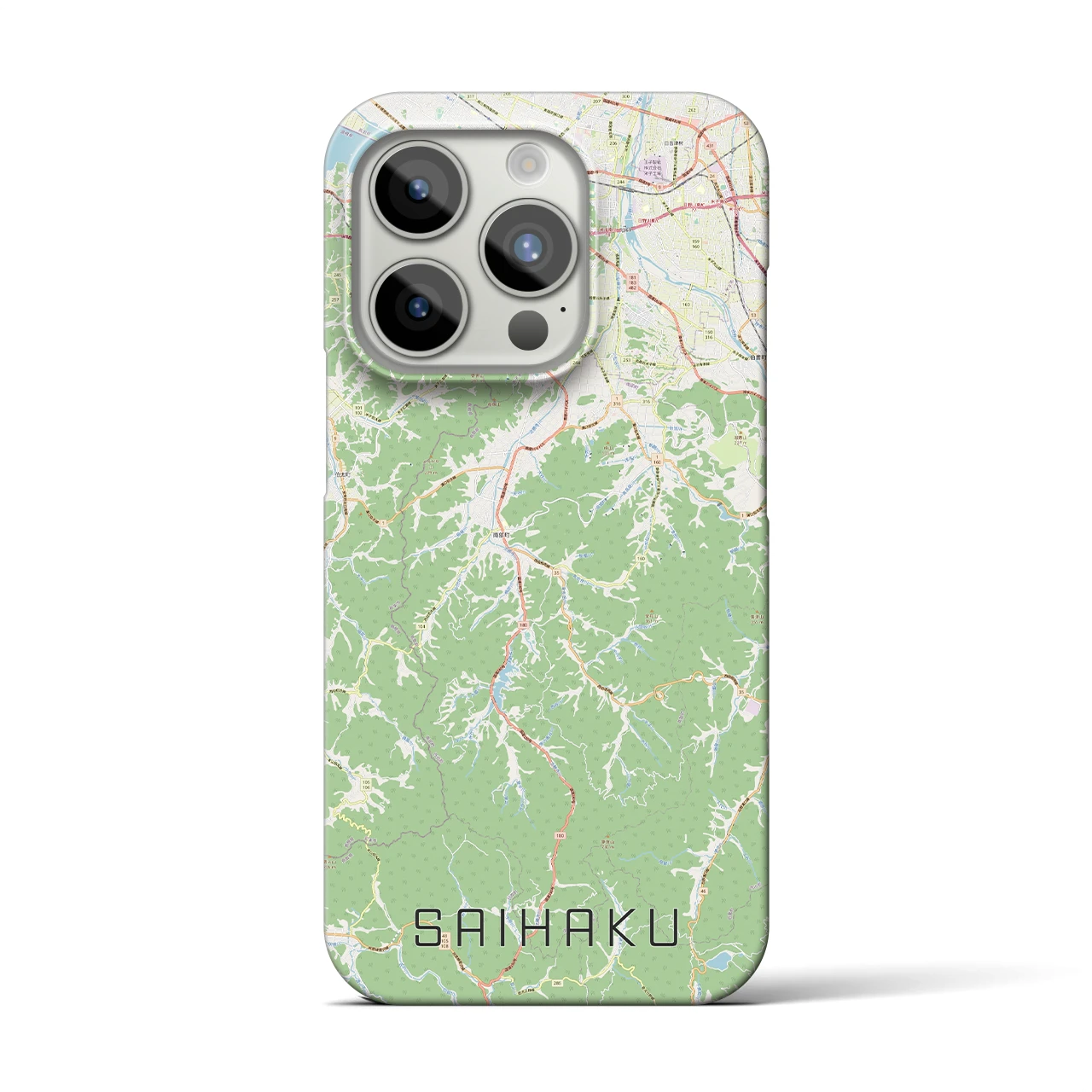 【西伯(鳥取県)】地図柄iPhoneケース(バックカバータイプ)