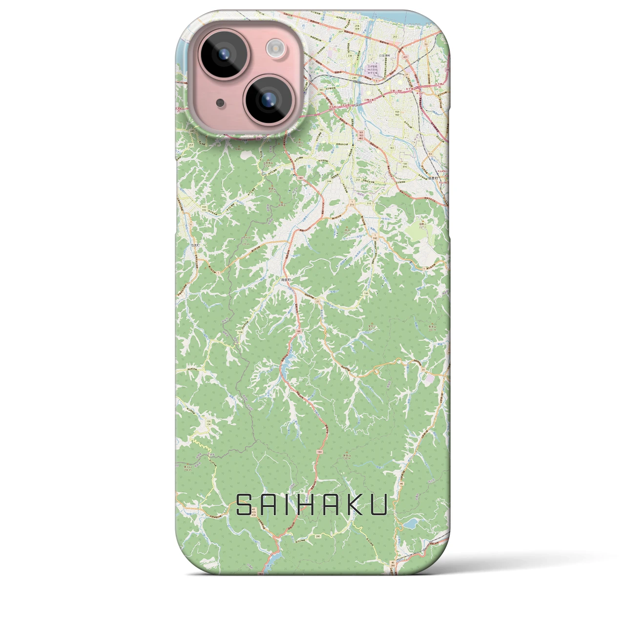 【西伯(鳥取県)】地図柄iPhoneケース(バックカバータイプ)