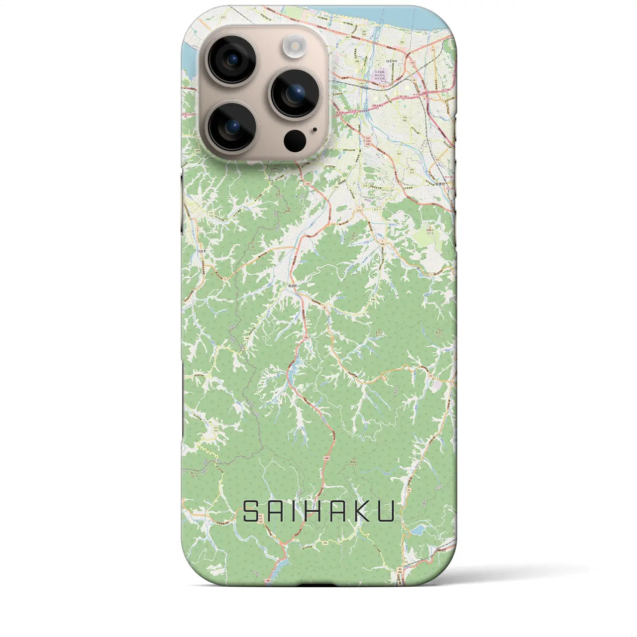【西伯(鳥取県)】地図柄iPhoneケース(バックカバータイプ)